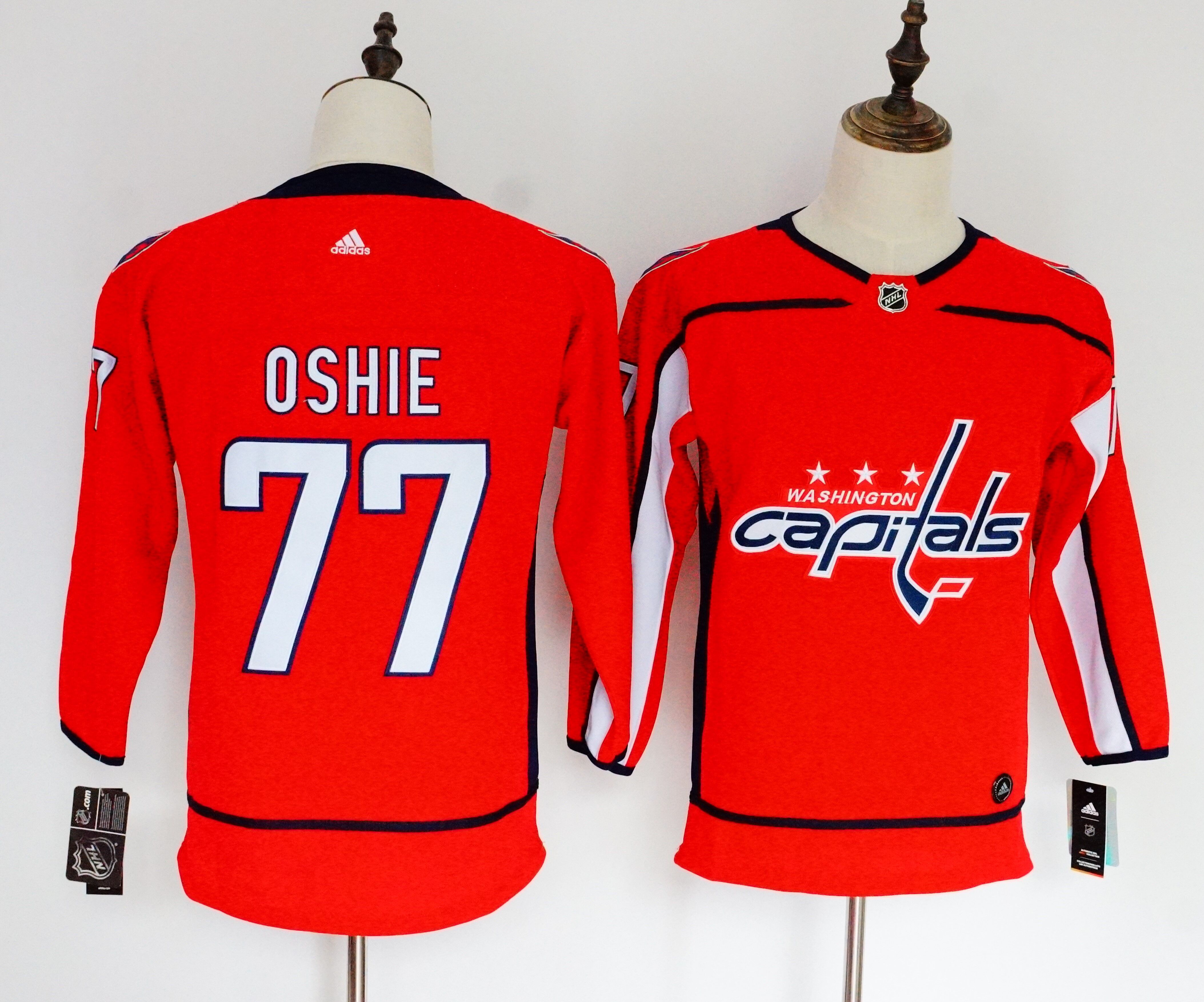 Women Washington Capitals 77 Oshie red Hockey Stitched Adidas NHL Jerseys